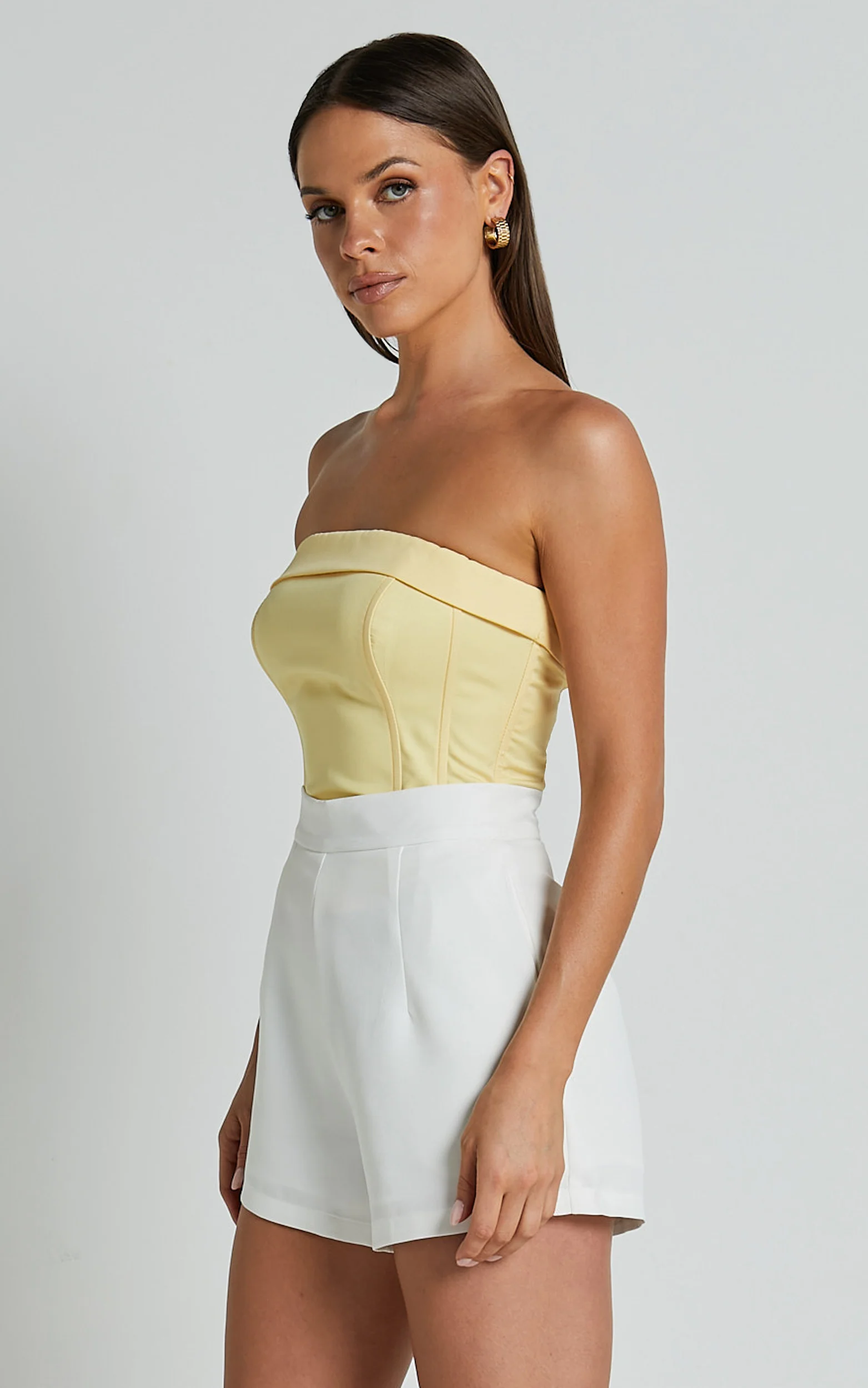 Along The Ride Mini Shorts - Tailored Shorts in White - Image 4