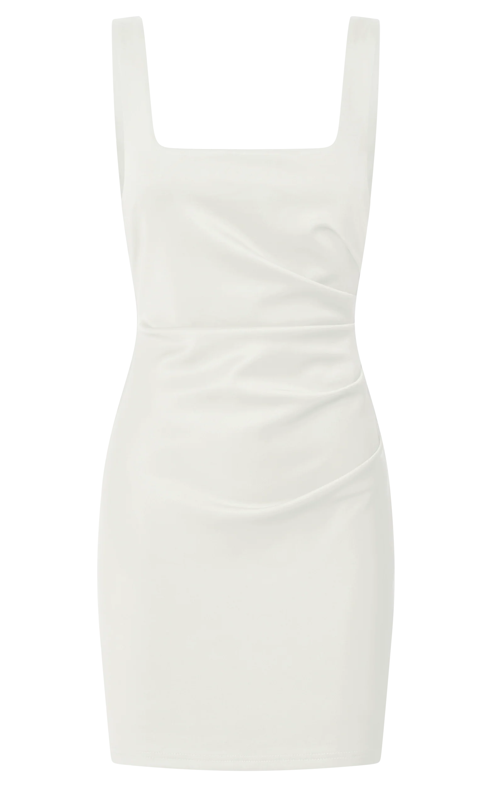 Big Love Mini Dress - Square Neck Bodycon Dress in White - Image 9