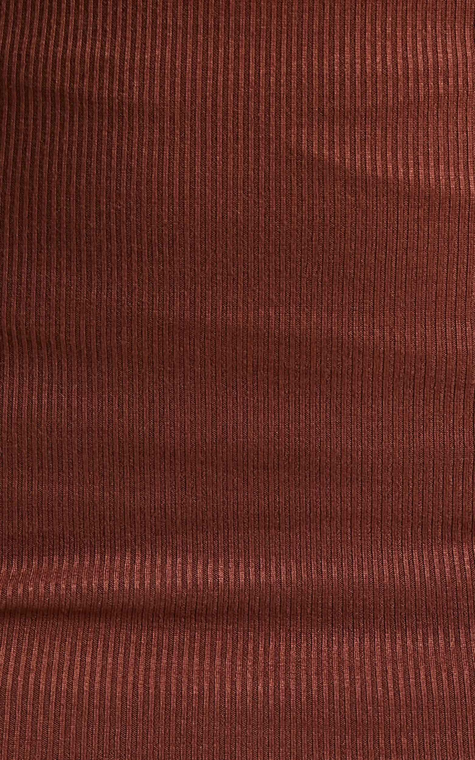 Brittah Mini Dress - Long Sleeve Dress in Chocolate - Image 8