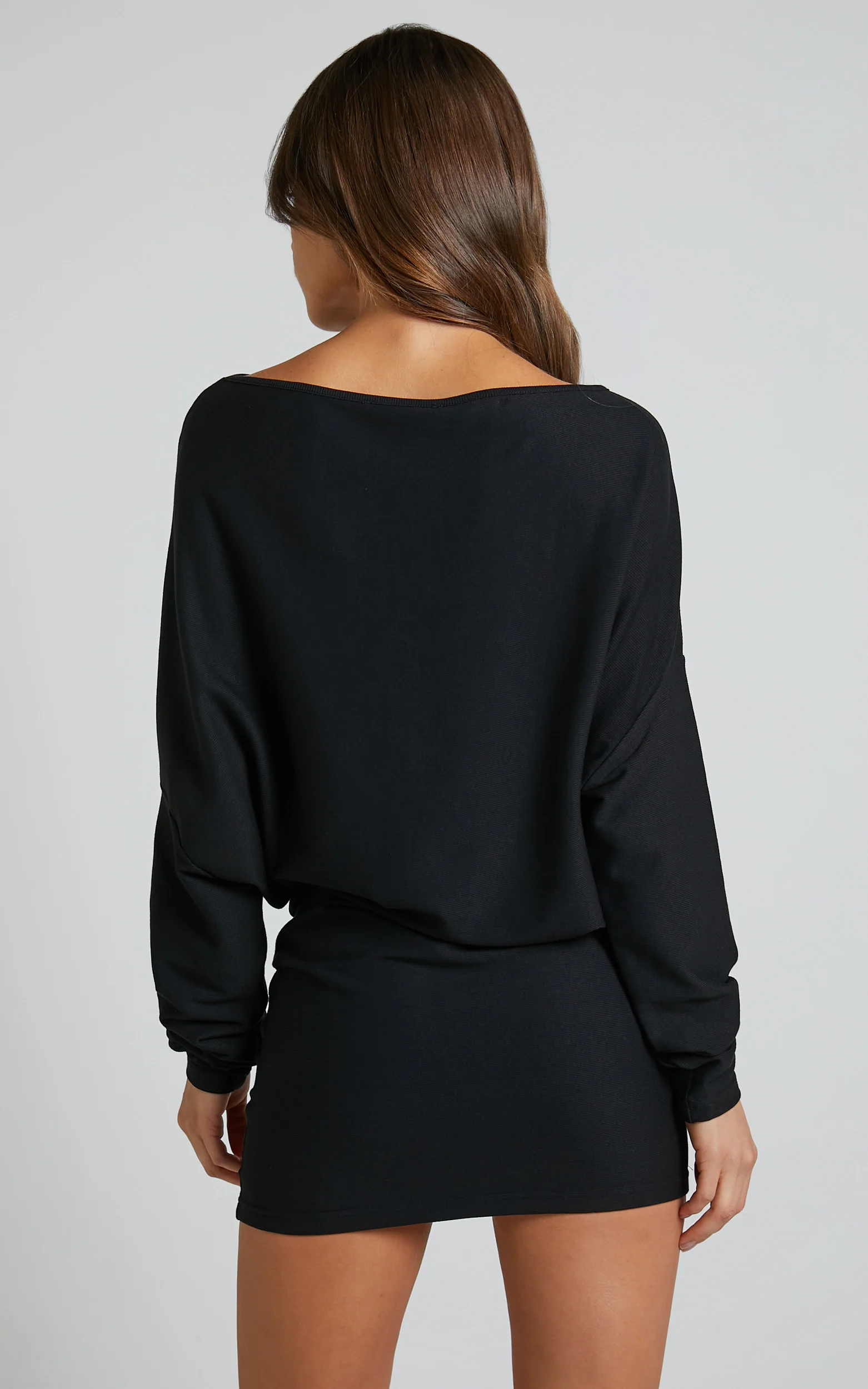 Fermina Mini Dress - Long Sleeve Bodycon Dress in Black - Image 8