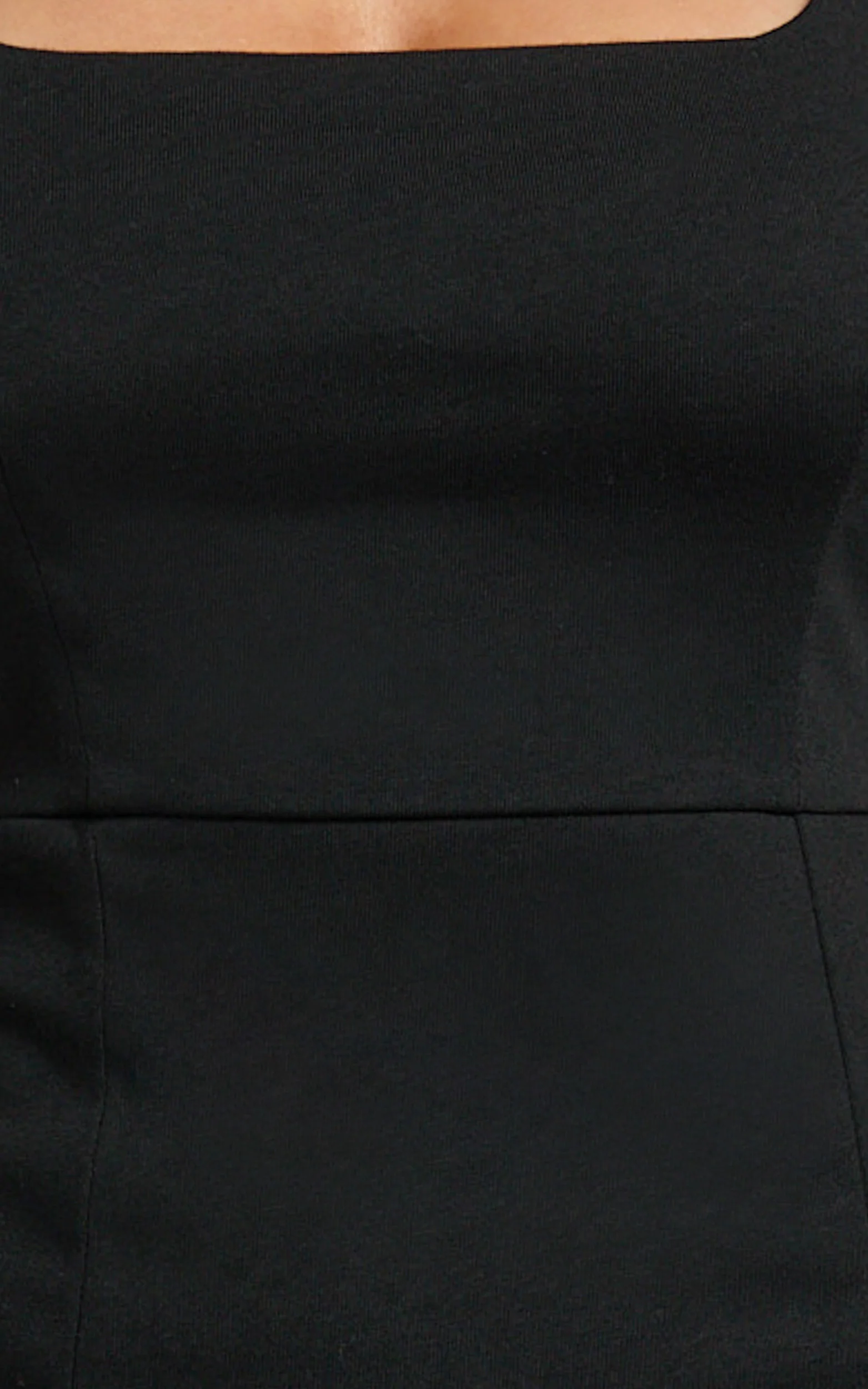 Hughes Mini Dress - Square Neck Dress in Black - Image 9