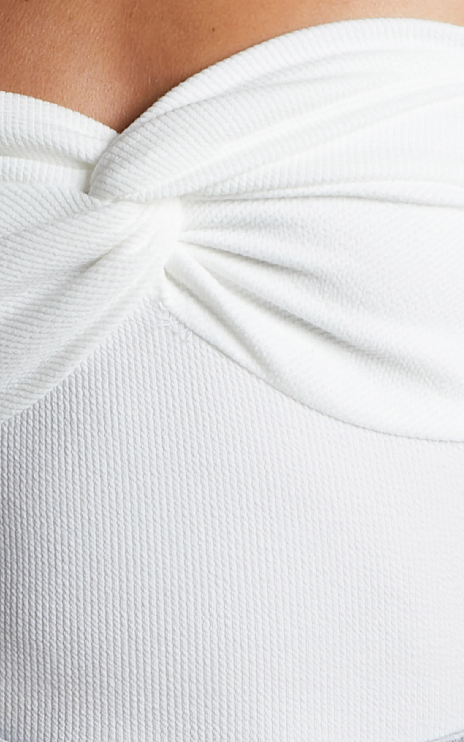 Jelena Top - Jersey Strapless Twist Front Top in White - Image 9