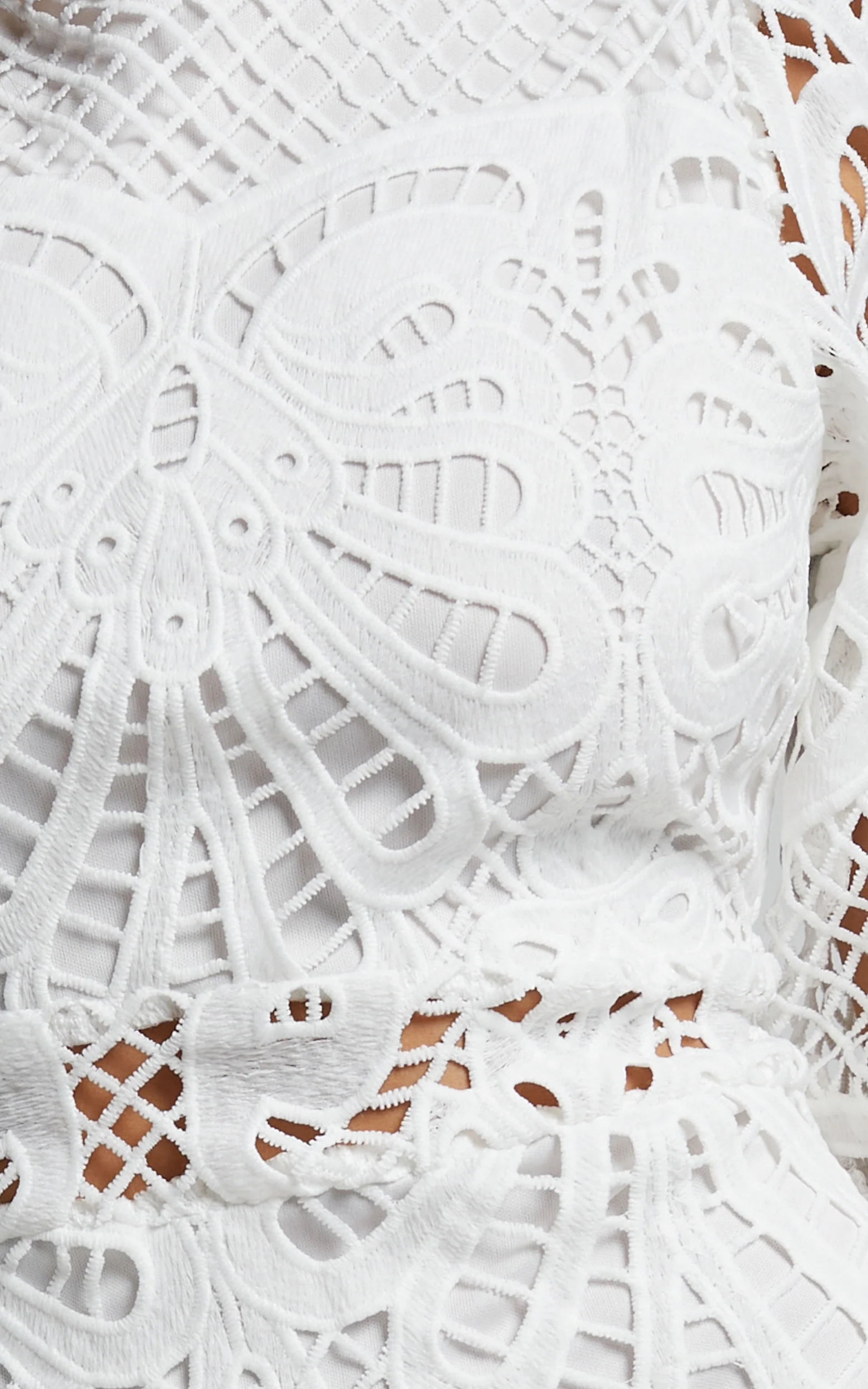 Kiss Me Now Mini Dress - Long Puff Sleeve Dress in White Lace - Image 7
